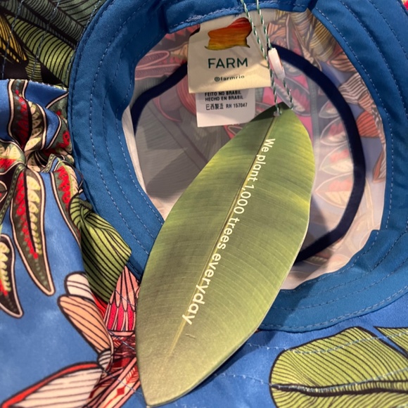 **HOST PICK** Farm Rio Totally Tuiuiu Dirds Amazon Forest Jungle UPF Tie Sun Hat - Picture 10 of 11